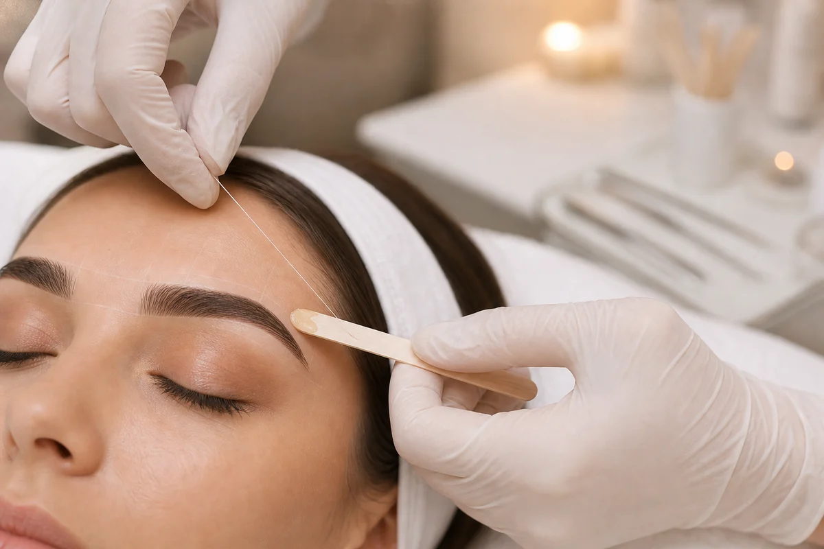 صورة احترافية لإزالة الشعر بالشمع وتنظيف الحواجب