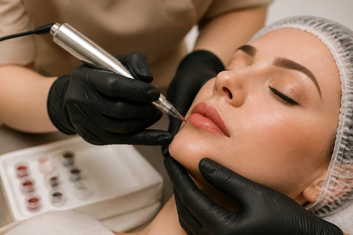 Permanent makeup and facial expression design visual